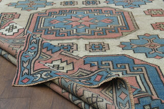 100% Wool Pastel Vintage Rug - Thumbnail