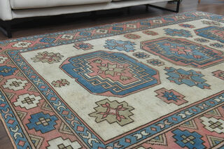 100% Wool Pastel Vintage Rug - Thumbnail