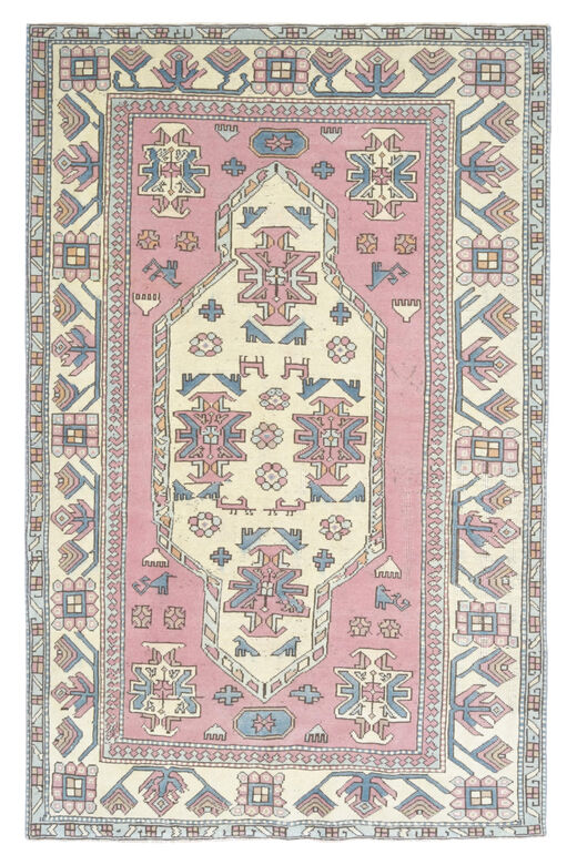 Handmade Vintage Pastel Area Rug