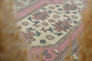 Handmade Vintage Pastel Area Rug - Thumbnail