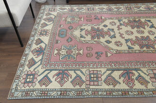 Handmade Vintage Pastel Area Rug - Thumbnail