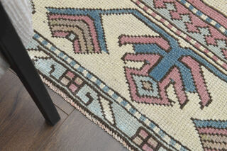 Handmade Vintage Pastel Area Rug - Thumbnail