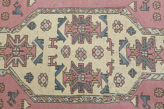 Handmade Vintage Pastel Area Rug - Thumbnail