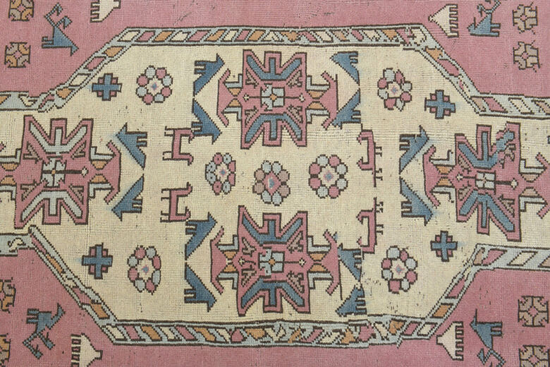 Handmade Vintage Pastel Area Rug