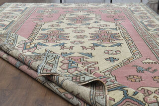 Handmade Vintage Pastel Area Rug - Thumbnail