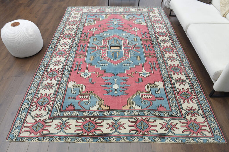 Handmade Vintage Turkish Area Rug