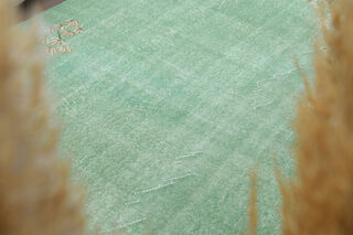 Handmade Vintage Turkish Area Green Anatolian Rug - Thumbnail