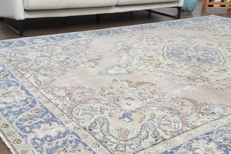 Faded Handmade Vintage Area Rug