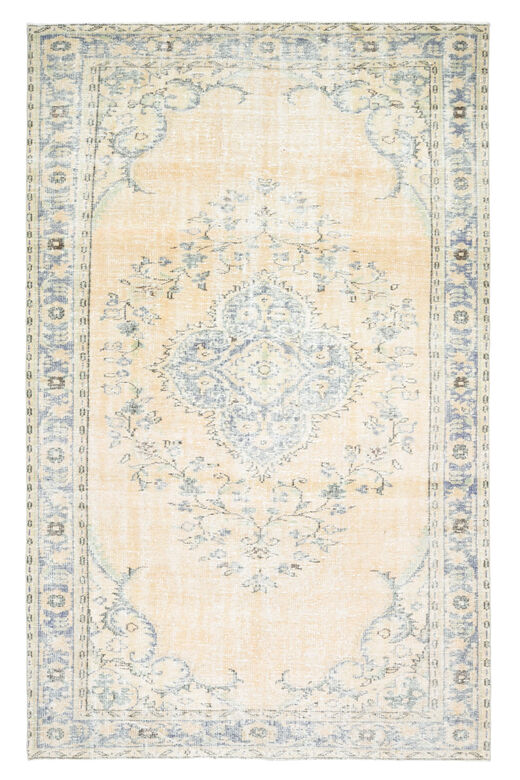 Faded Handmade Vintage Anatolian Area Rug