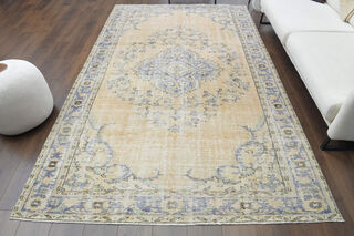 Faded Handmade Vintage Anatolian Area Rug - Thumbnail