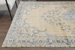 Faded Handmade Vintage Anatolian Area Rug - Thumbnail