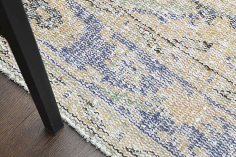 Faded Handmade Vintage Anatolian Area Rug