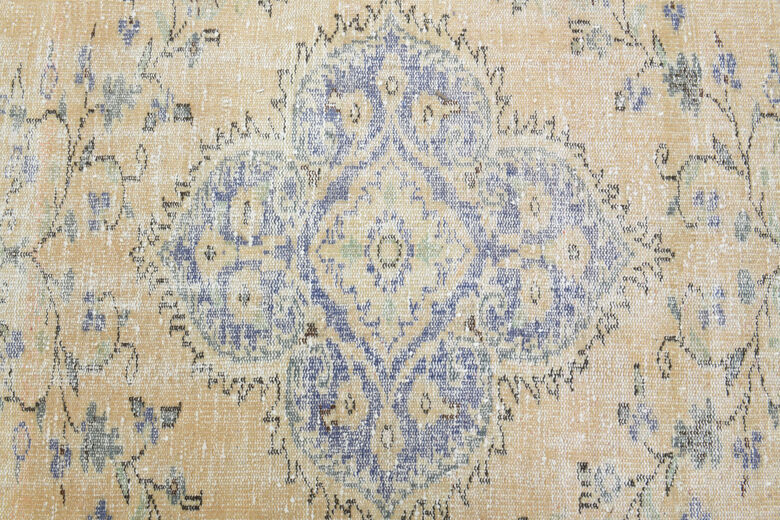 Faded Handmade Vintage Anatolian Area Rug