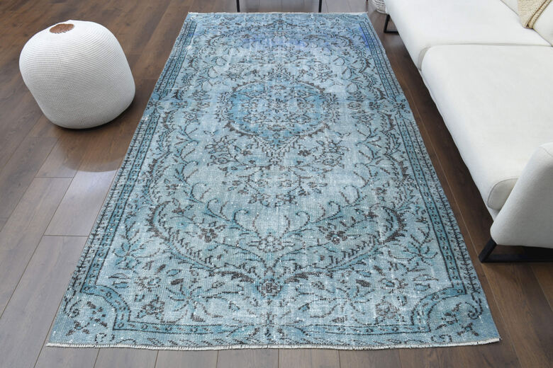 Handmade Vintage Blue Area Rug