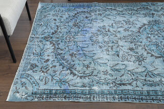 Handmade Vintage Blue Area Rug - Thumbnail