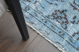 Handmade Vintage Blue Area Rug - Thumbnail