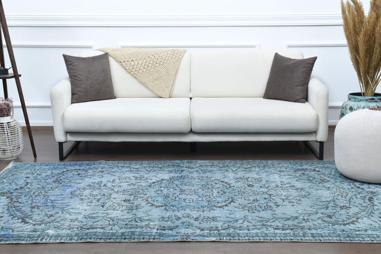 Handmade Vintage Blue Area Rug