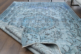 Handmade Vintage Blue Area Rug - Thumbnail