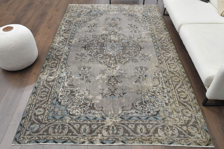 Handmade Vintage Oushak Area Rug