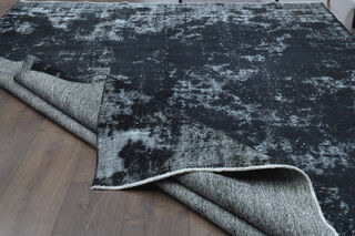 Distressed Black Area Rug - Thumbnail