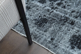 Distressed Black Area Rug - Thumbnail