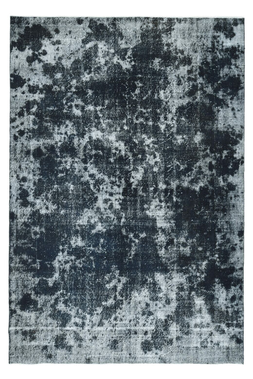 Distressed Black Anatolian Area Rug