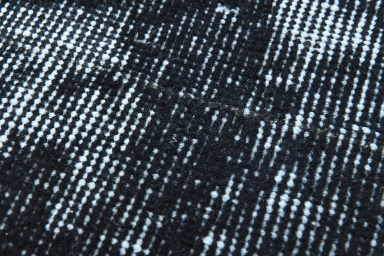 Distressed Black Anatolian Area Rug