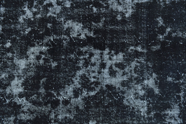 Distressed Black Anatolian Area Rug