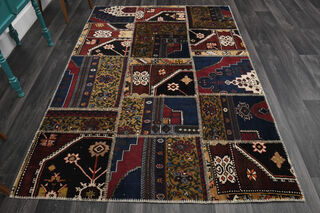 Handmade Vintage Patchwork Area Rug - Thumbnail