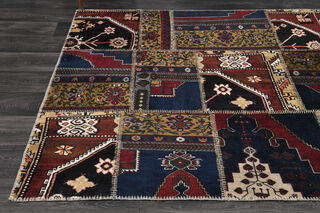 Handmade Vintage Patchwork Area Rug - Thumbnail