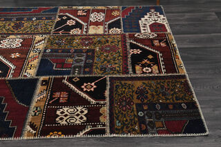 Handmade Vintage Patchwork Area Rug - Thumbnail