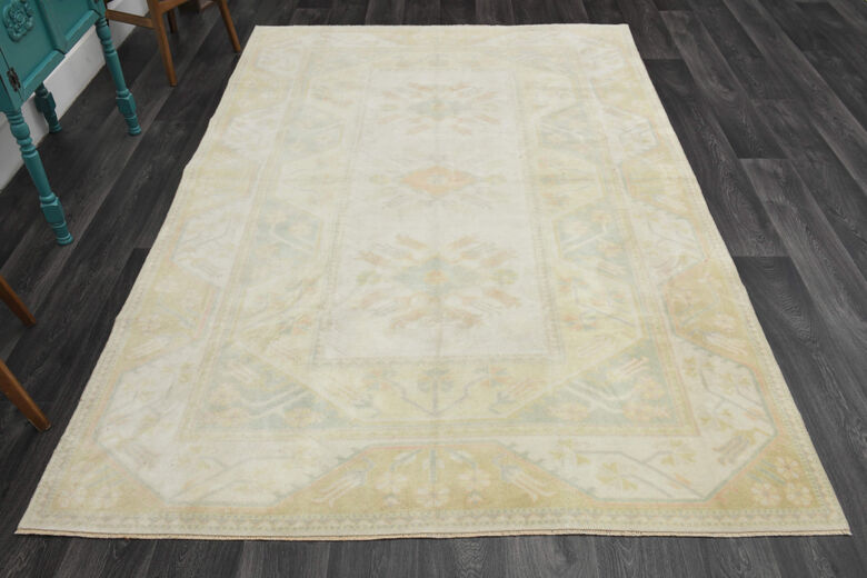 Handmade Vintage Oushak Area Rug