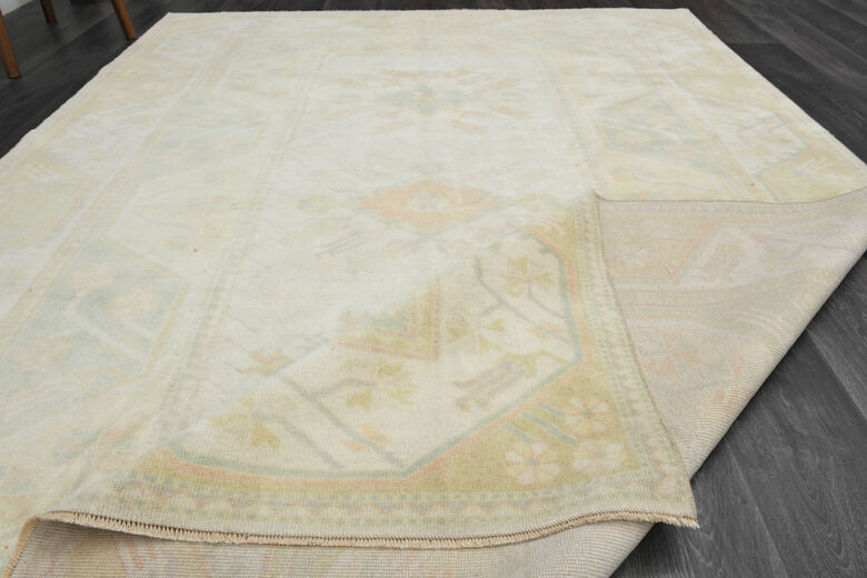 Handmade Vintage Oushak Area Rug