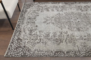 Handmade Vintage Gray Area Rug - Thumbnail