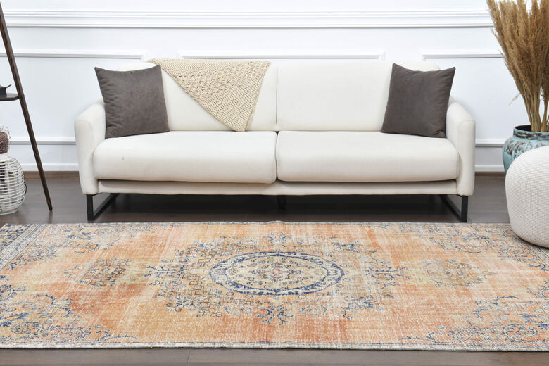 Handmade Vintage Area Anatolian Rug
