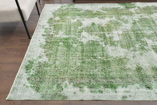 Green Vintage Distressed Area Rug - Thumbnail