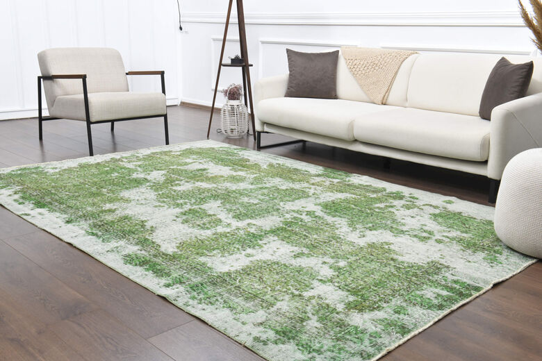 Green Vintage Distressed Area Rug