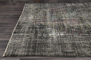 Handmade Vintage Black Area Rug - Thumbnail