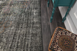 Handmade Vintage Black Area Rug - Thumbnail