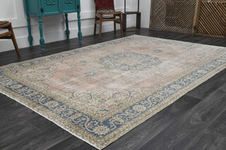 Handmade Vintage Oriental Area Rug - Thumbnail