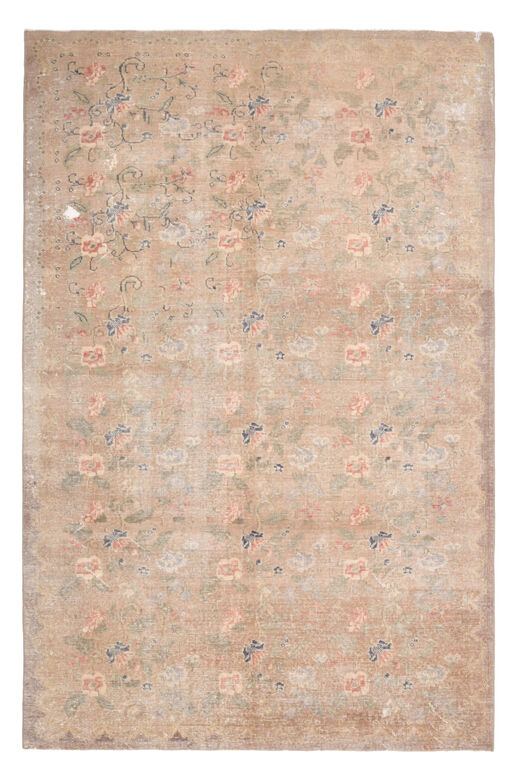 Handmade Vintage Brown Area Rug