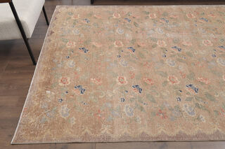 Handmade Vintage Brown Area Rug - Thumbnail