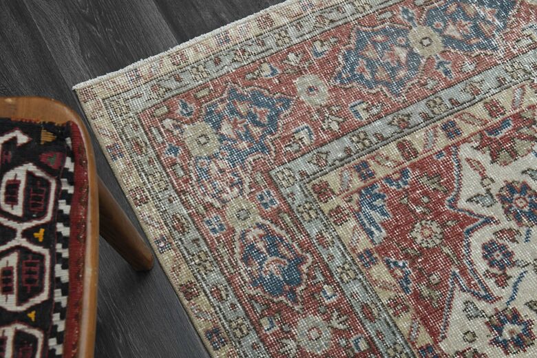Blue Oriental Oushak Vintage Area Rug