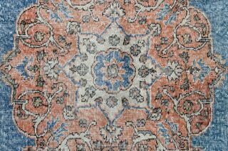 Blue Oriental Vintage Area Anatolian Rug - Thumbnail