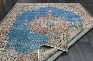 Blue Oriental Vintage Area Anatolian Rug - Thumbnail