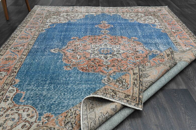 Blue Oriental Vintage Area Anatolian Rug
