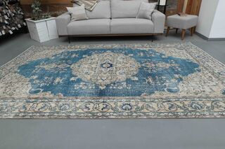 Handmade Vintage Area Oushak Rug - Thumbnail