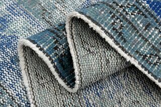 Blue Distressed Handmade Vintage Area Rug - Thumbnail