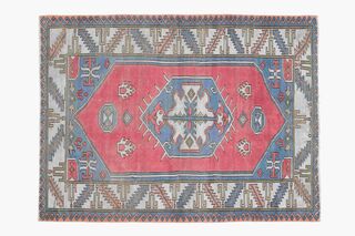 1980's Milas Turkish Wool Rug - Thumbnail