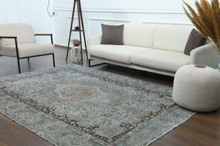 Oriental Vintage Oushak Rug - Thumbnail